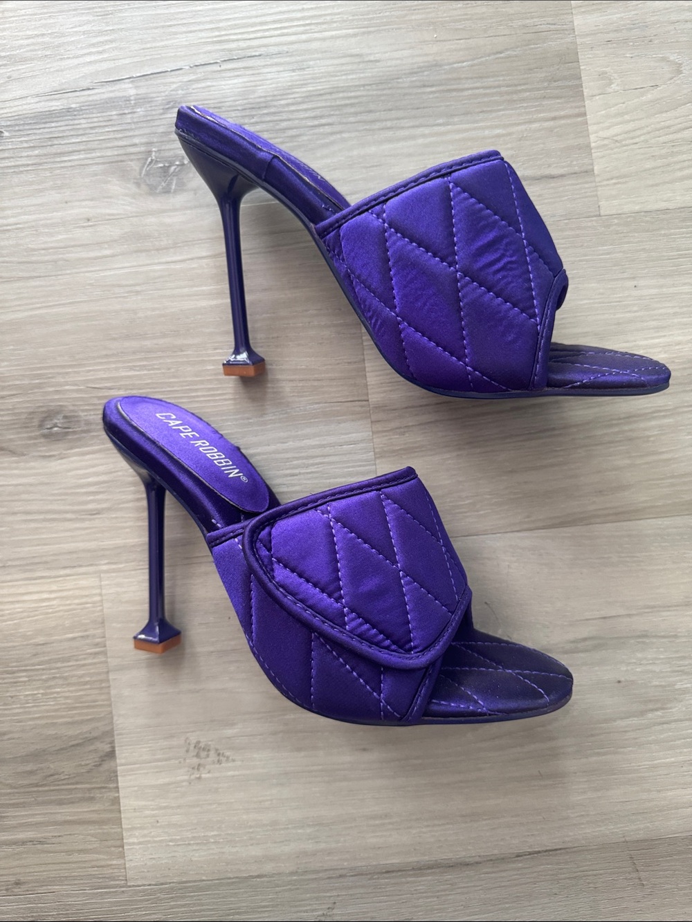 Cape Robbin Quilted Purple Stiletto Slide Heels